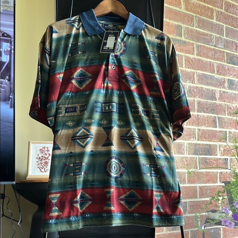 Spense Polo Shirt with Geometric Pattern